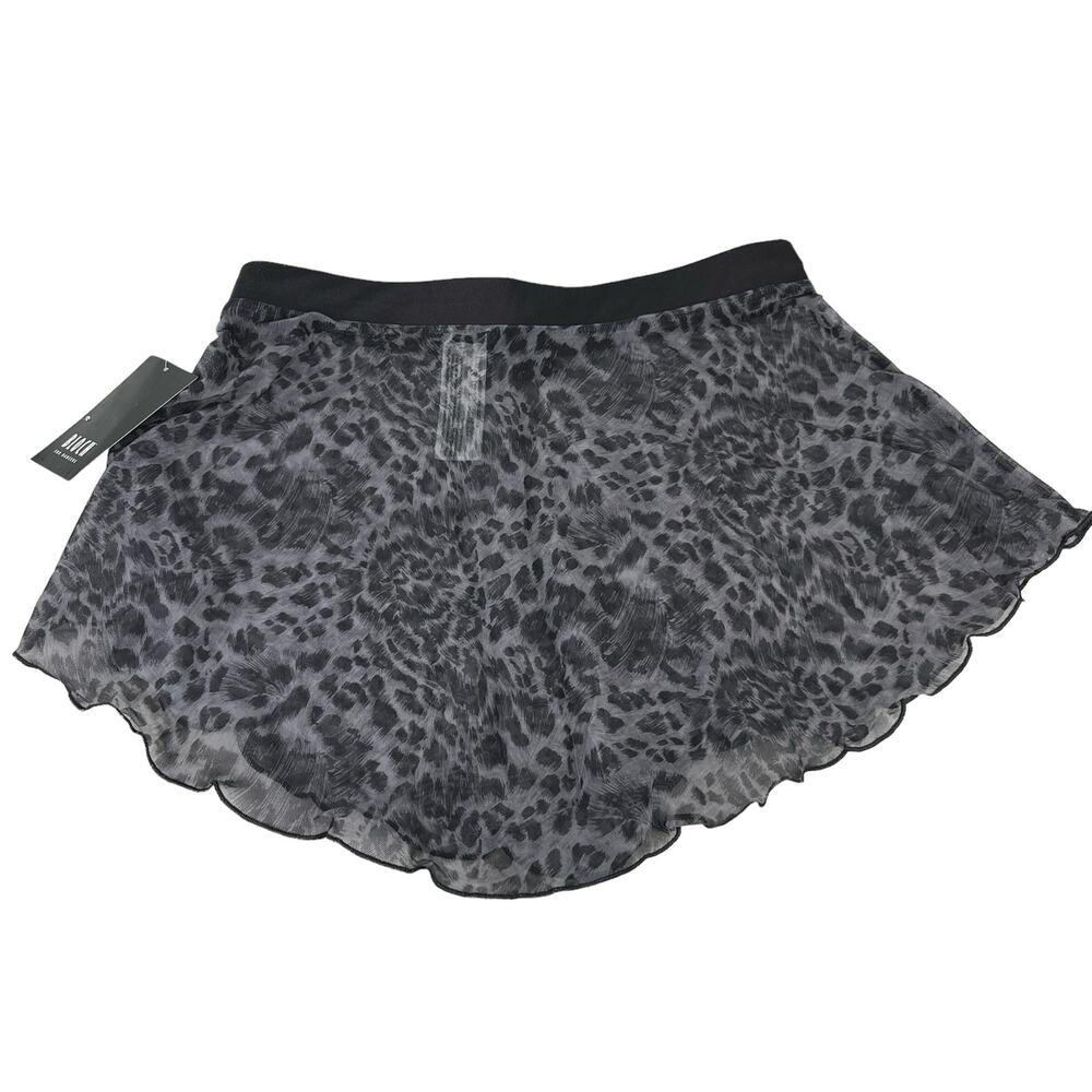 Bloch Ladies Janise Animal Print Mesh Pull On Skirt M Black Gray New - Picture 5 of 12